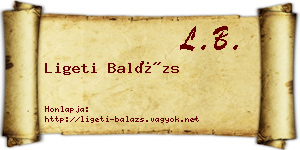 Ligeti Balázs névjegykártya